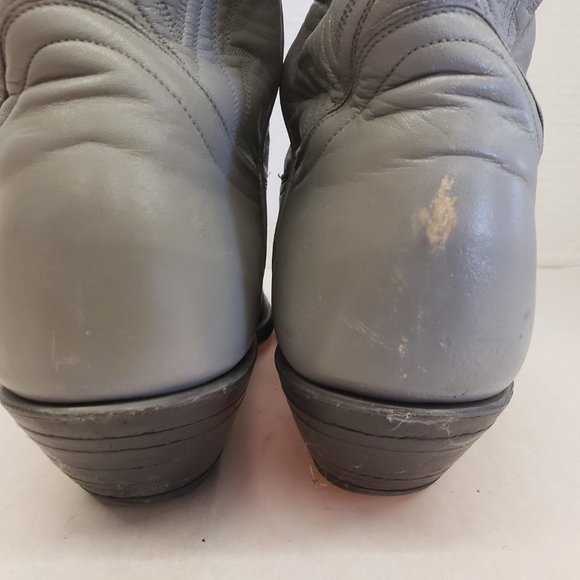men's Grey Leather Western Cowboy Boots Tony Lama size 9 - Picture 5 of 5